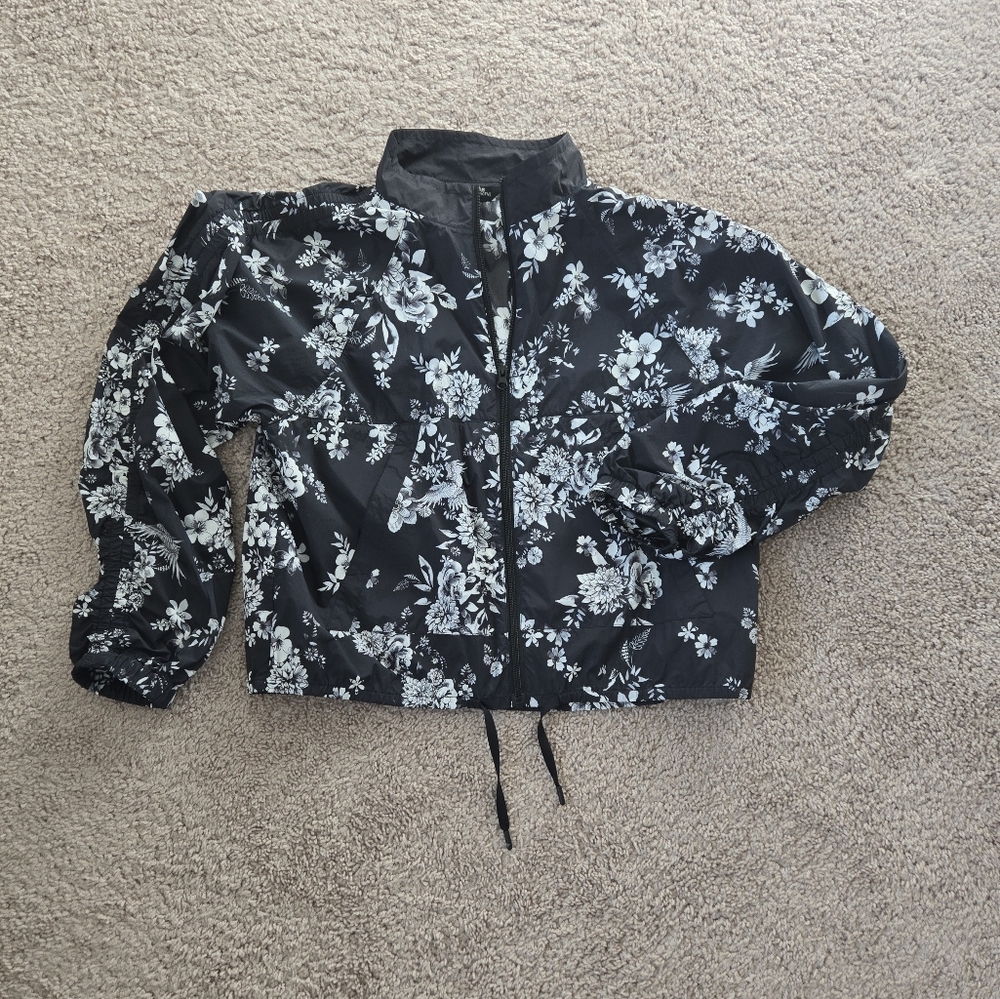 Johnny Was Bee Active Ruched Sleeve Parachute Jacket Size Medium Full Zip Boho - Picture 9 of 15